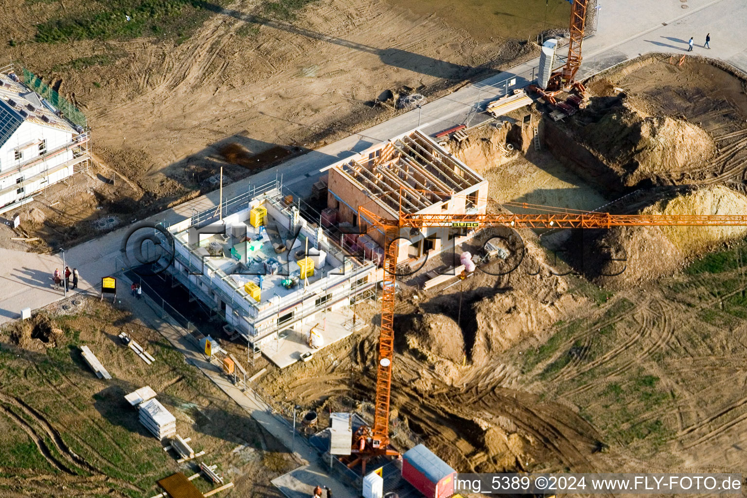 New development area Am Höhenweg in Kandel in the state Rhineland-Palatinate, Germany from above