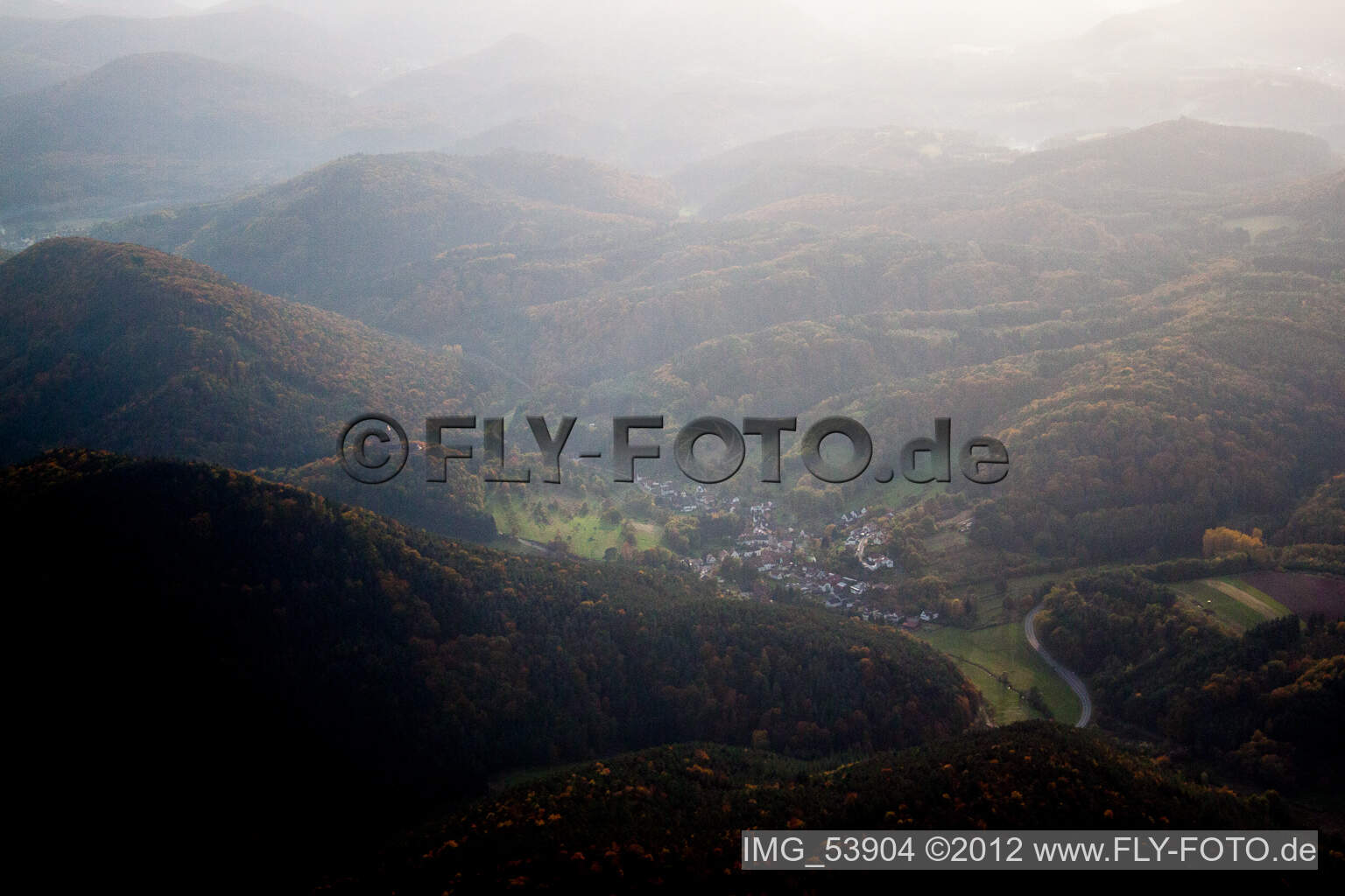 Vorderweidenthal in the state Rhineland-Palatinate, Germany viewn from the air