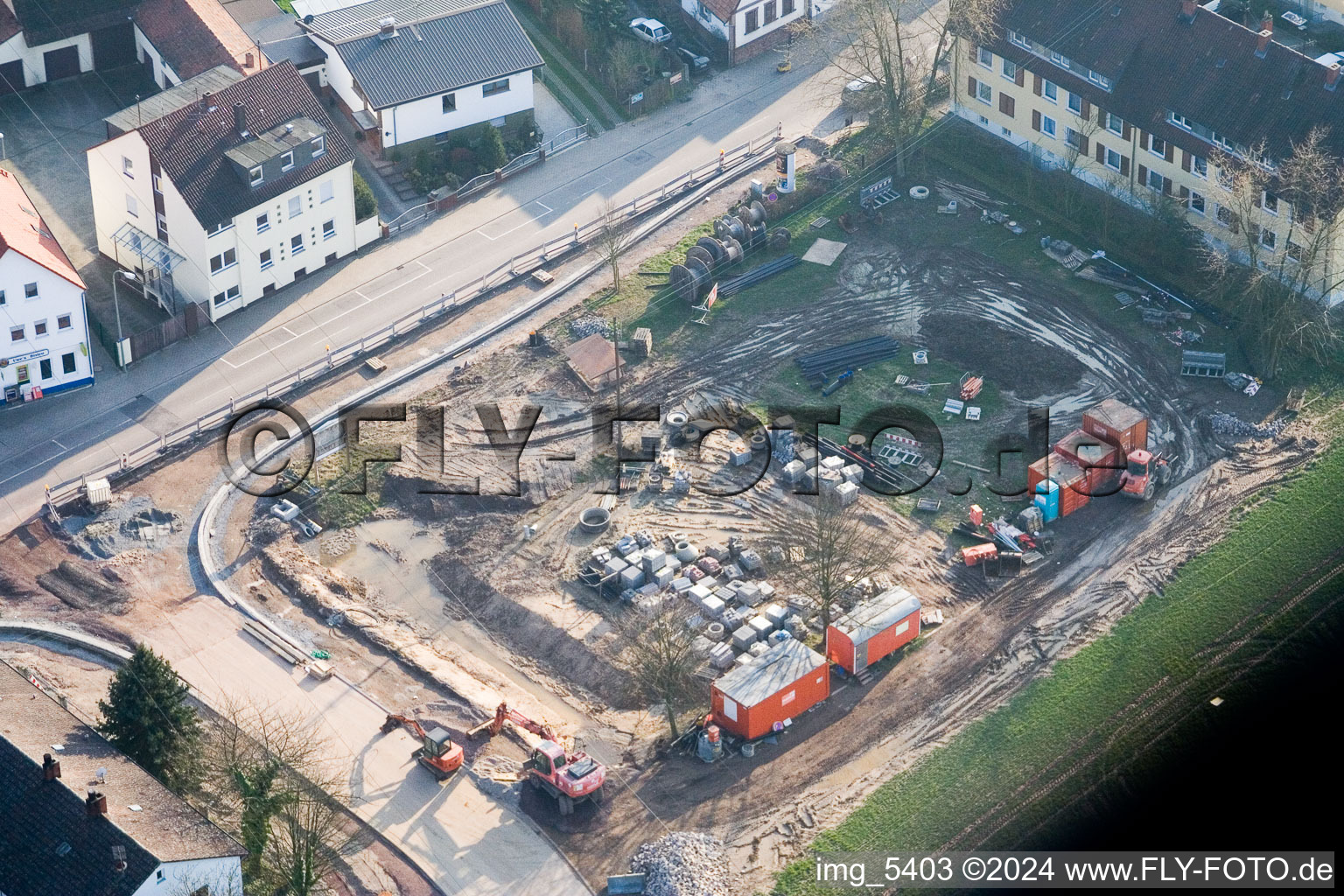 Saarstraße supermarket construction site at Höhenweg in Kandel in the state Rhineland-Palatinate, Germany