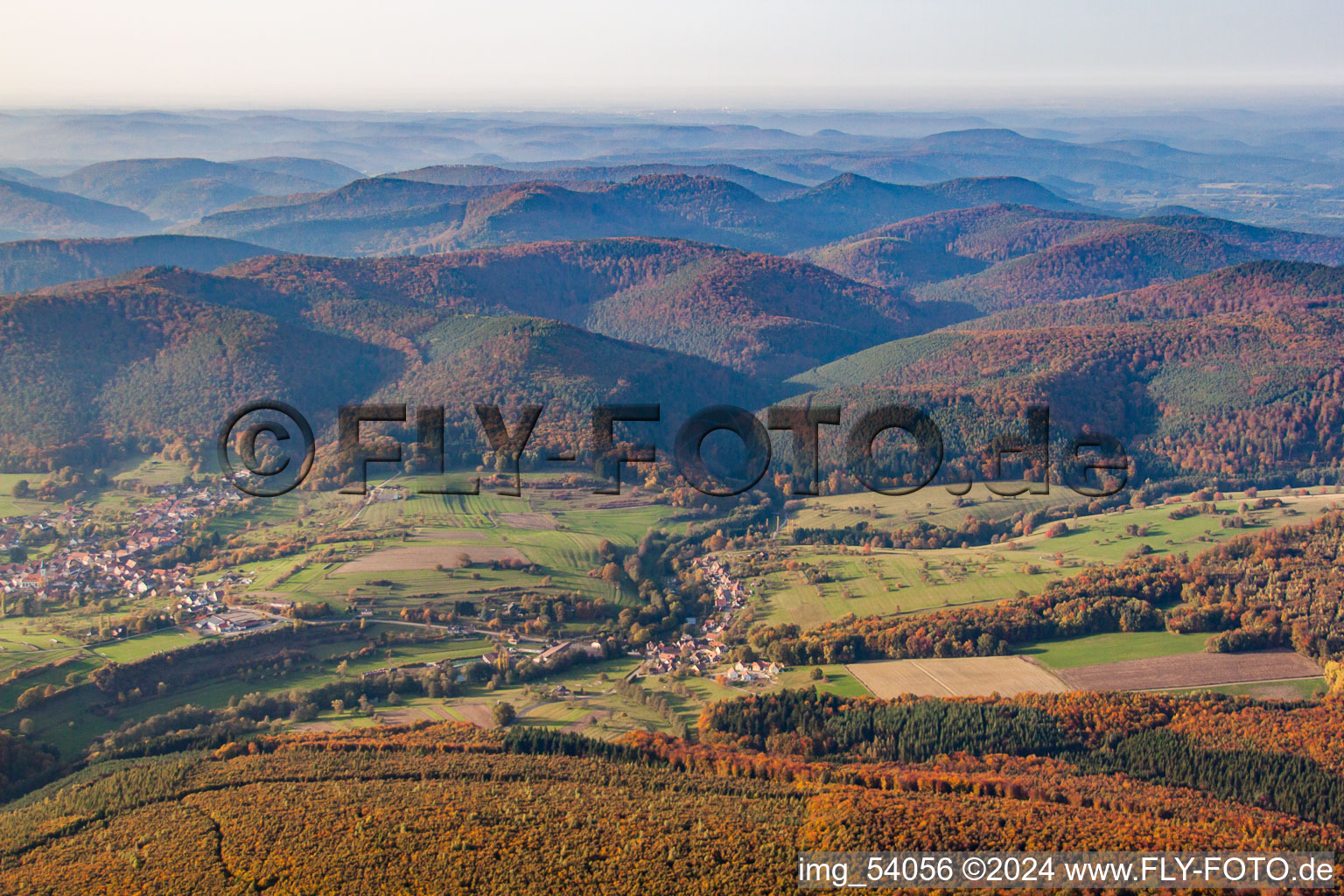 Wingen in the state Bas-Rhin, France seen from a drone