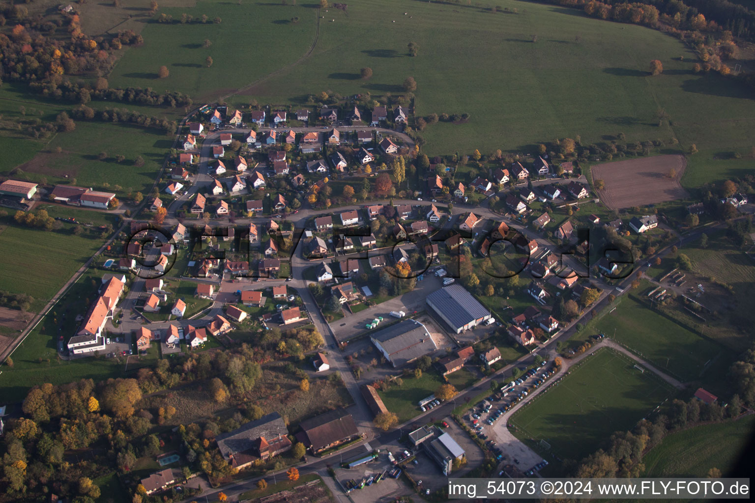 Lembach in the state Bas-Rhin, France seen from a drone