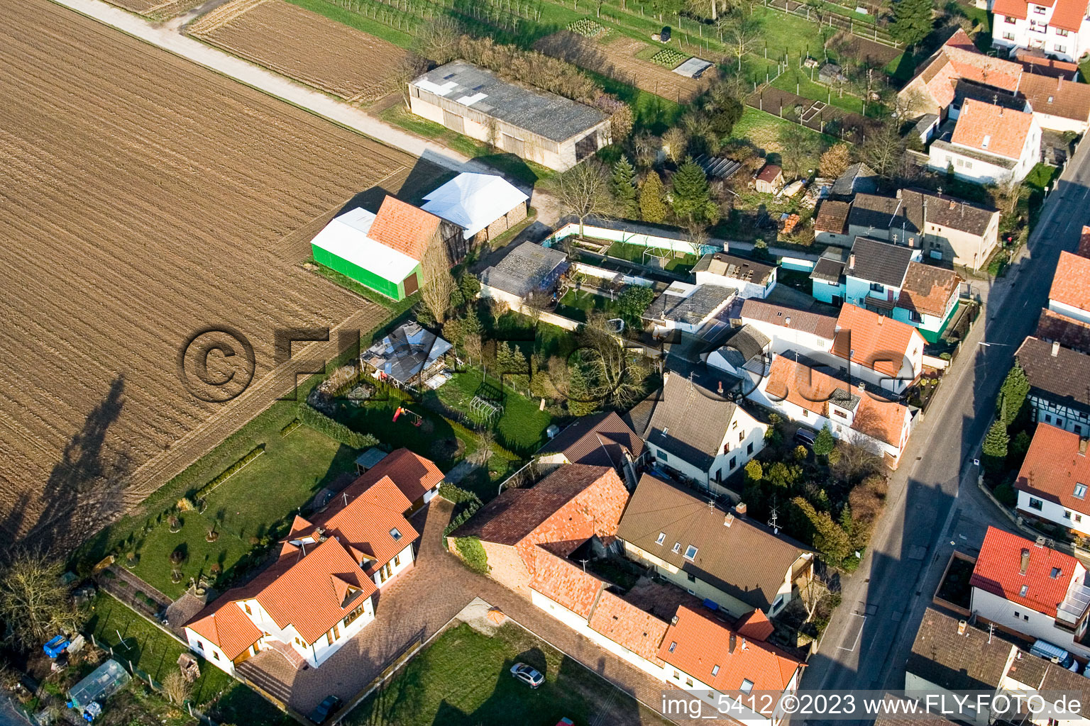 Saarstrasse NW in Kandel in the state Rhineland-Palatinate, Germany out of the air