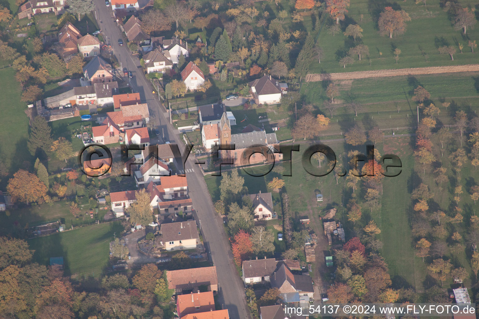 Nehwiller-près-Wœrth in the state Bas-Rhin, France out of the air