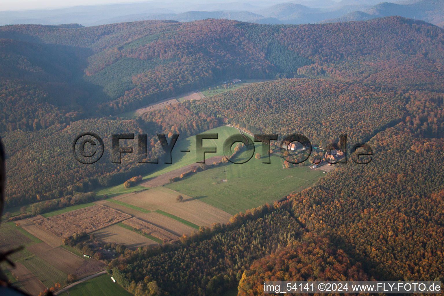 Niederbronn-les-Bains in the state Bas-Rhin, France out of the air