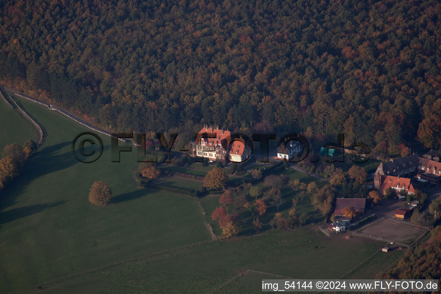 Niederbronn-les-Bains in the state Bas-Rhin, France from the plane