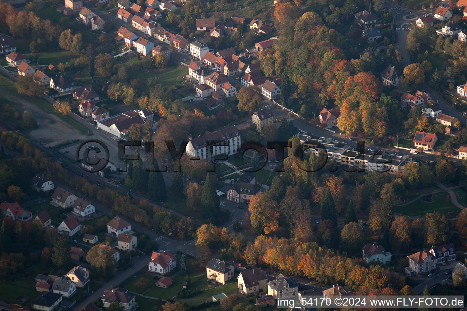 Niederbronn-les-Bains in the state Bas-Rhin, France from the drone perspective