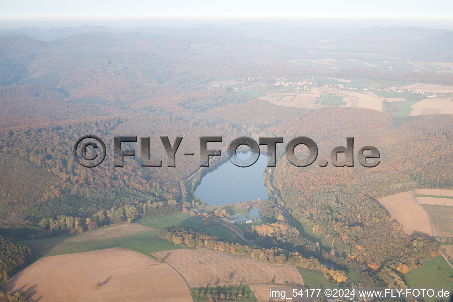 Reichshoffen in the state Bas-Rhin, France from a drone