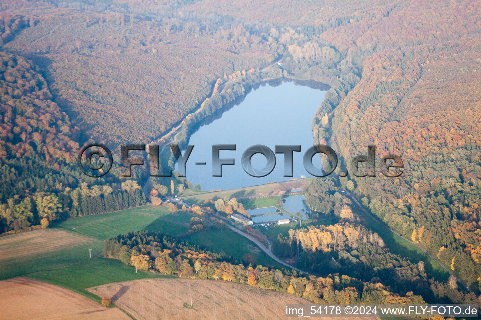 Reichshoffen in the state Bas-Rhin, France seen from a drone