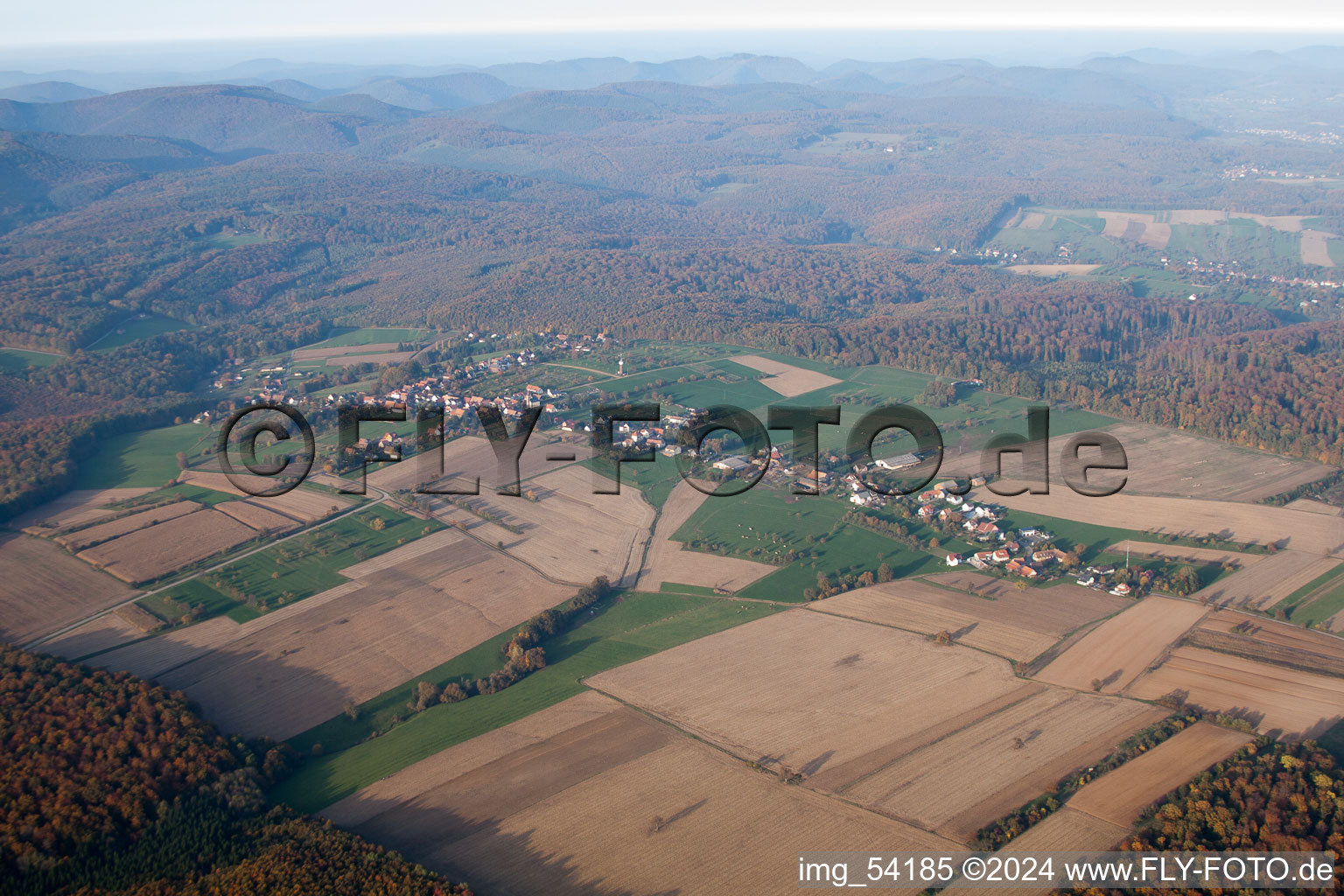 Frœschwiller in the state Bas-Rhin, France out of the air