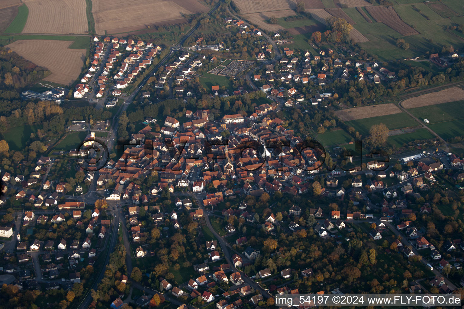 Wœrth in the state Bas-Rhin, France from a drone