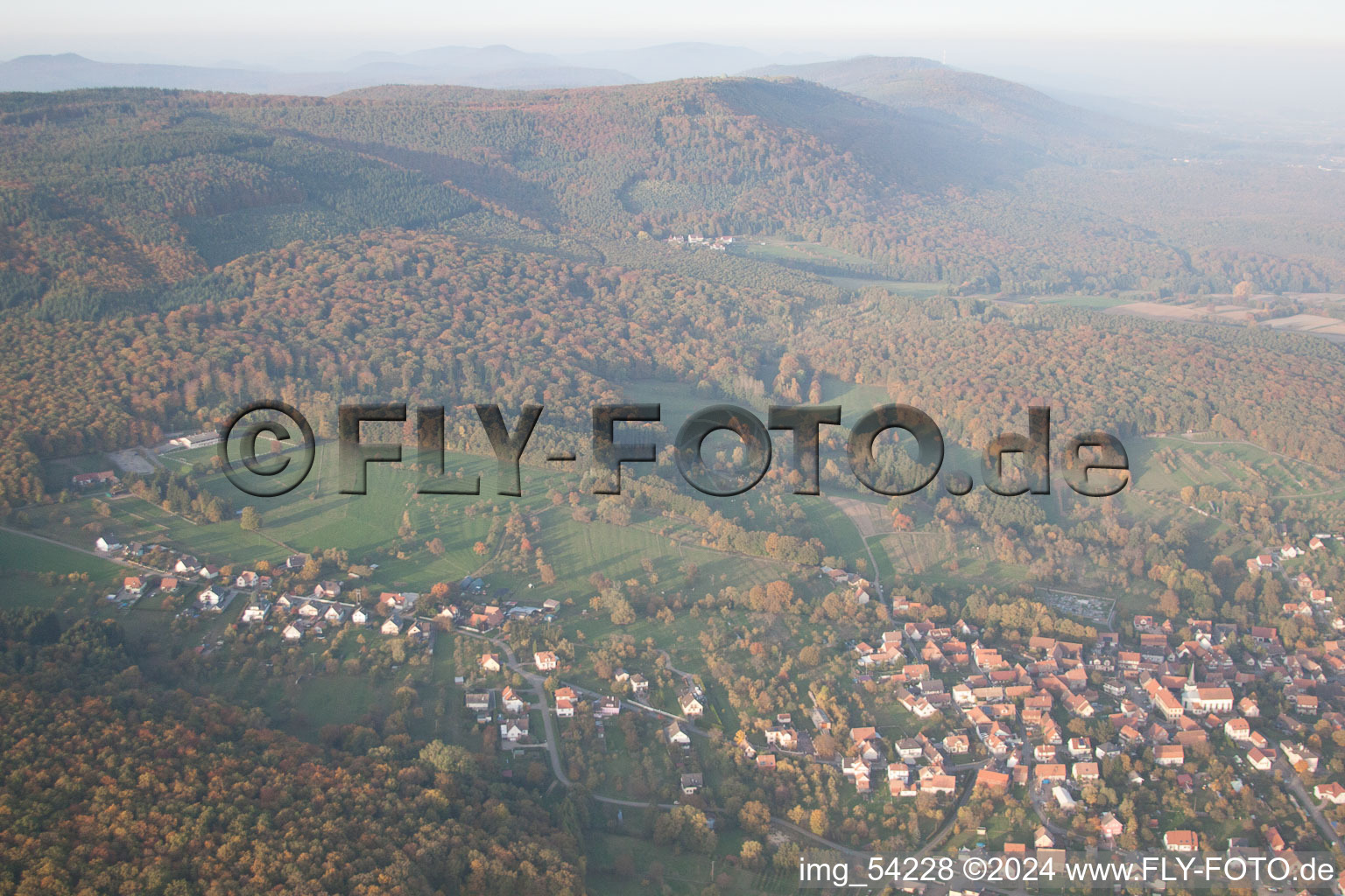 Preuschdorf in the state Bas-Rhin, France out of the air