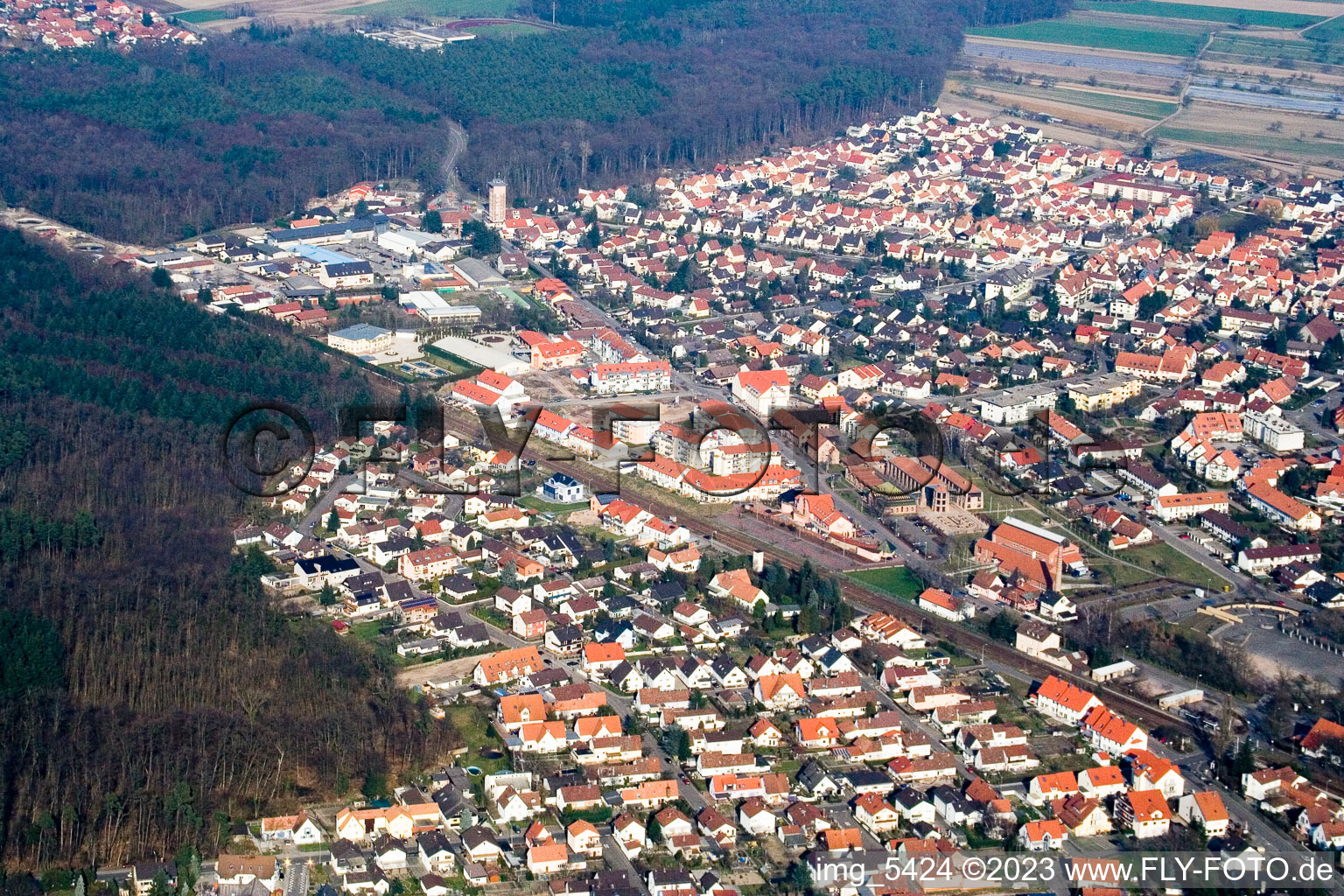 N, from the southwest in Jockgrim in the state Rhineland-Palatinate, Germany