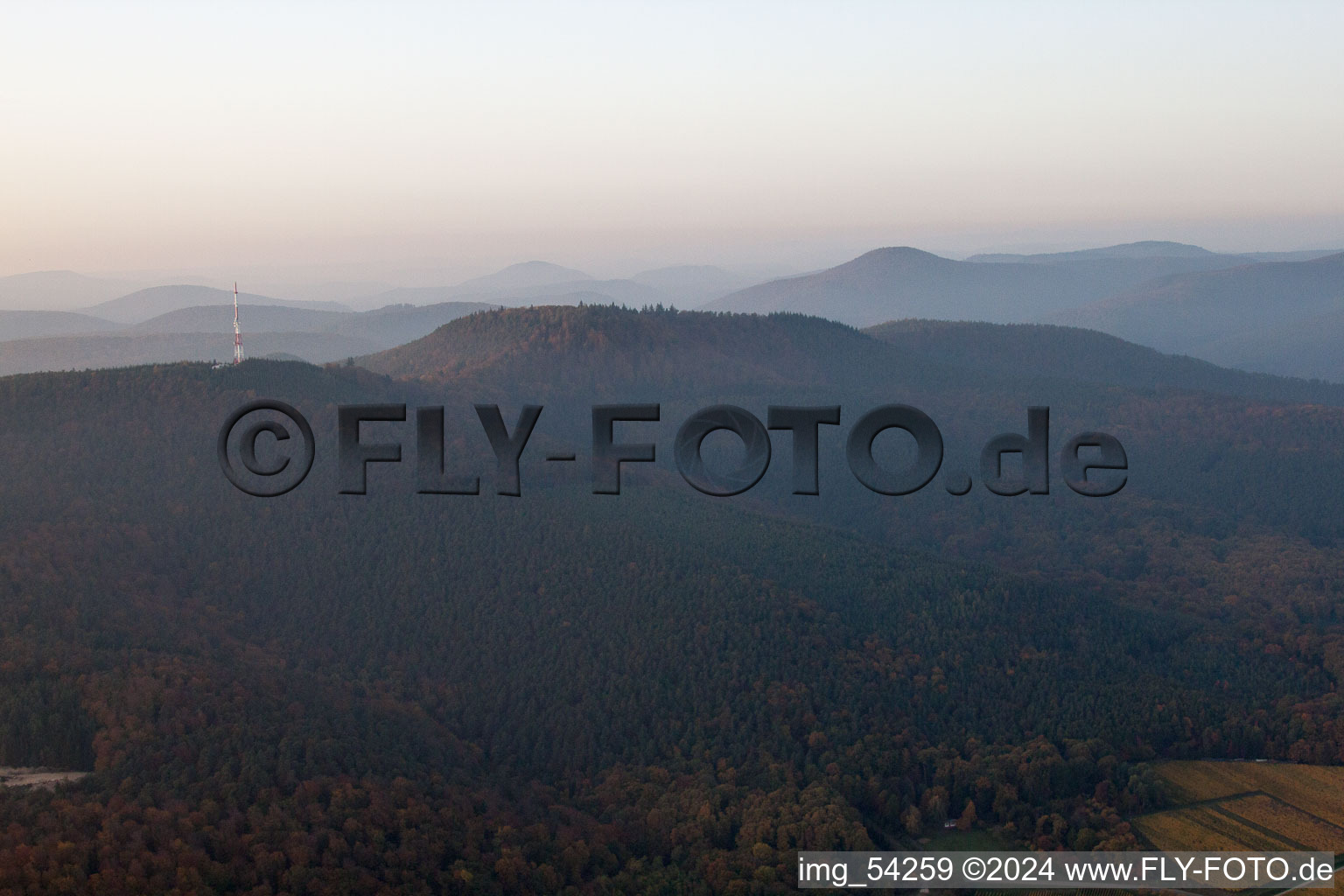 Aerial photograpy of Cleebourg in the state Bas-Rhin, France