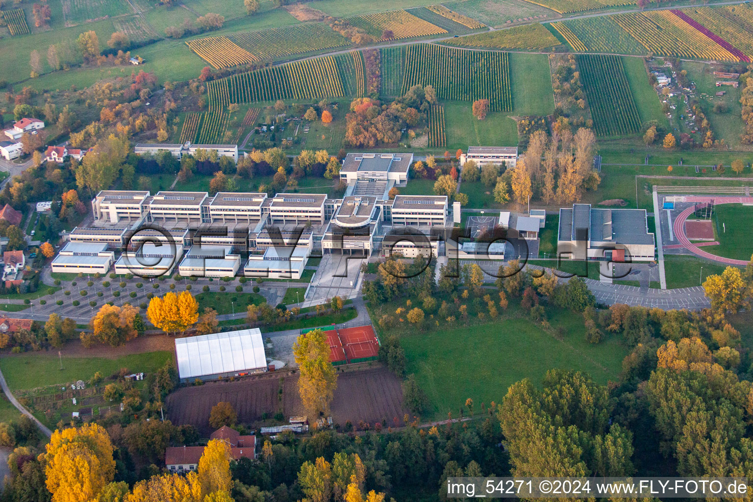 Aerial photograpy of Lycée Stanislas in the district Altenstadt in Wissembourg in the state Bas-Rhin, France