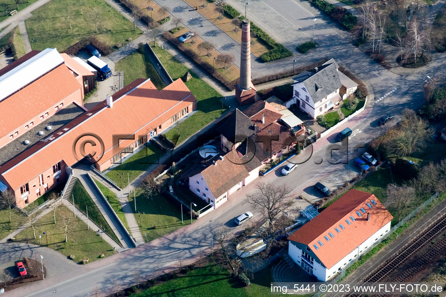 Festival hall from the west in Jockgrim in the state Rhineland-Palatinate, Germany