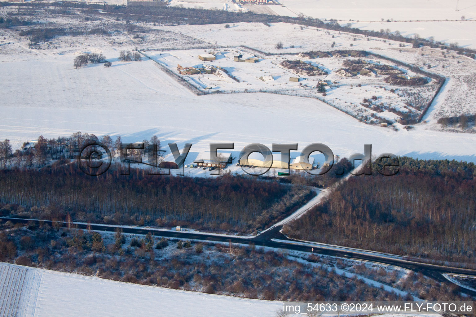 Aerial view of Ebenberg glider airfield in Landau in der Pfalz in the state Rhineland-Palatinate, Germany