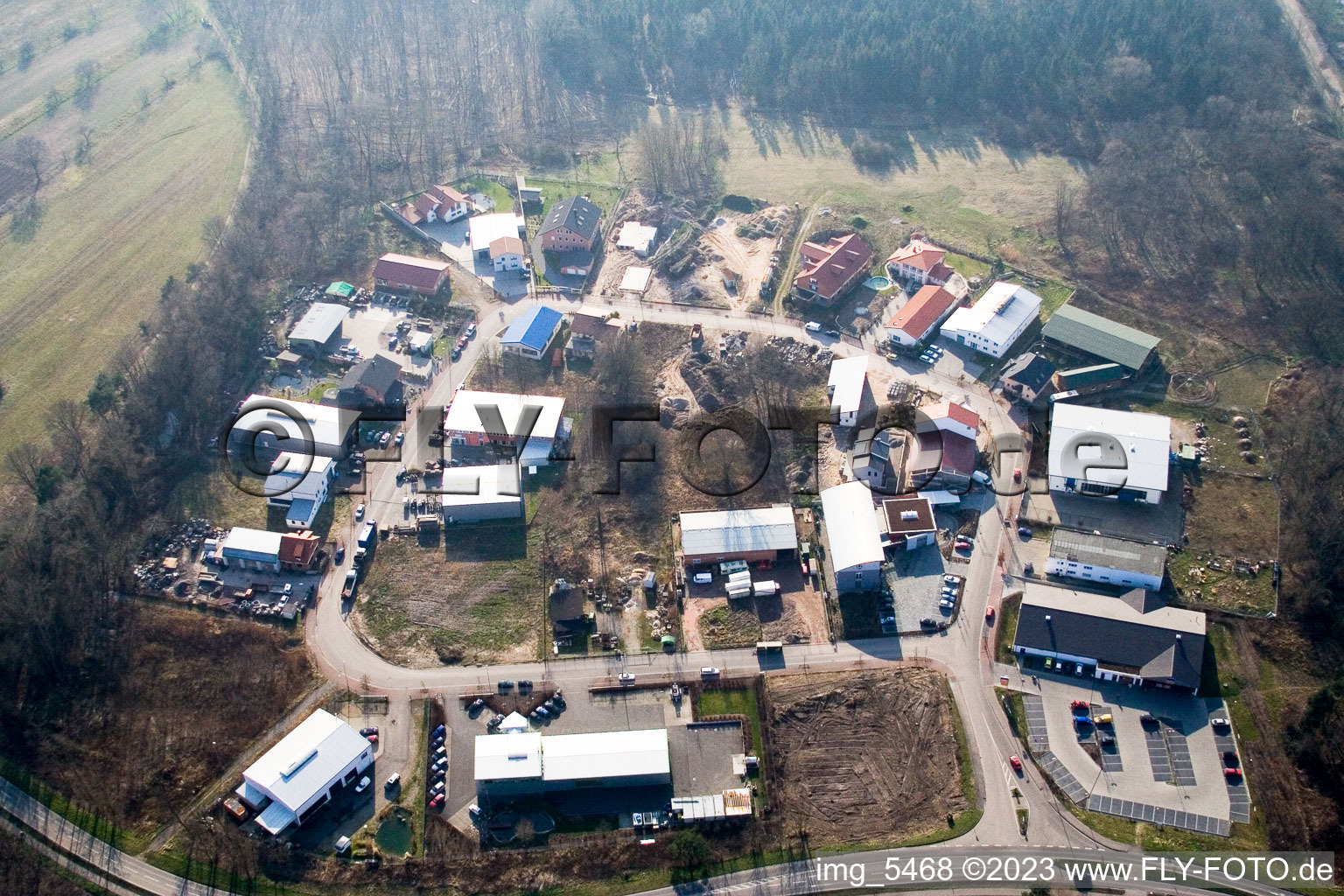 Industrial area S on Mittelwegring in Jockgrim in the state Rhineland-Palatinate, Germany