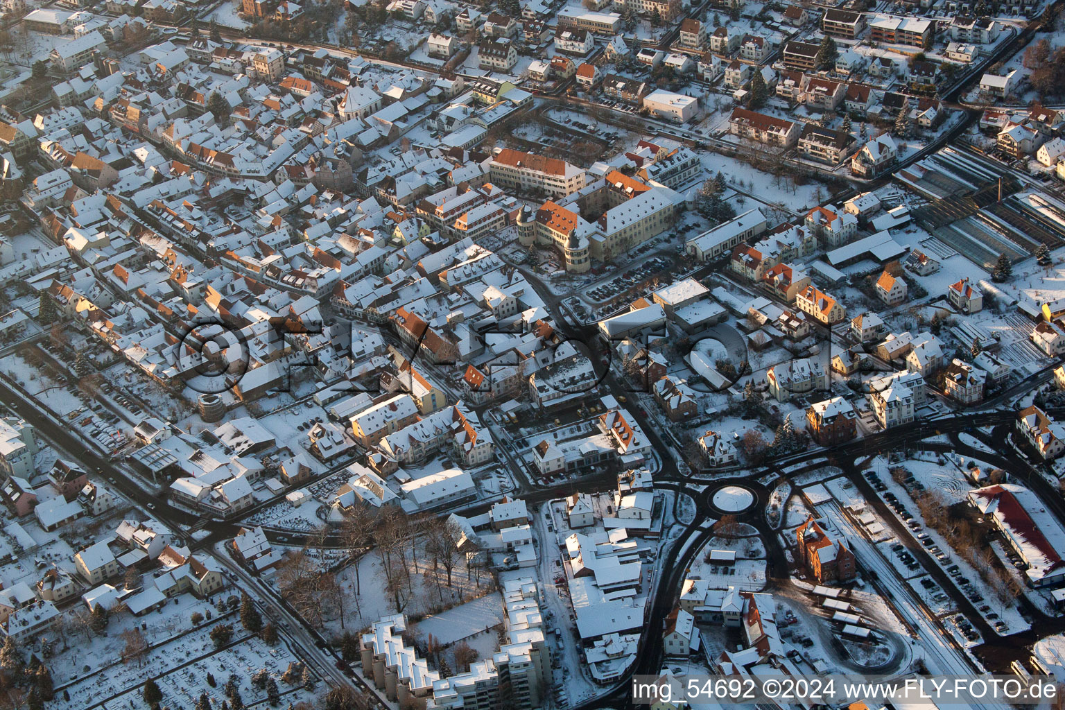 Bad Bergzabern in the state Rhineland-Palatinate, Germany seen from a drone