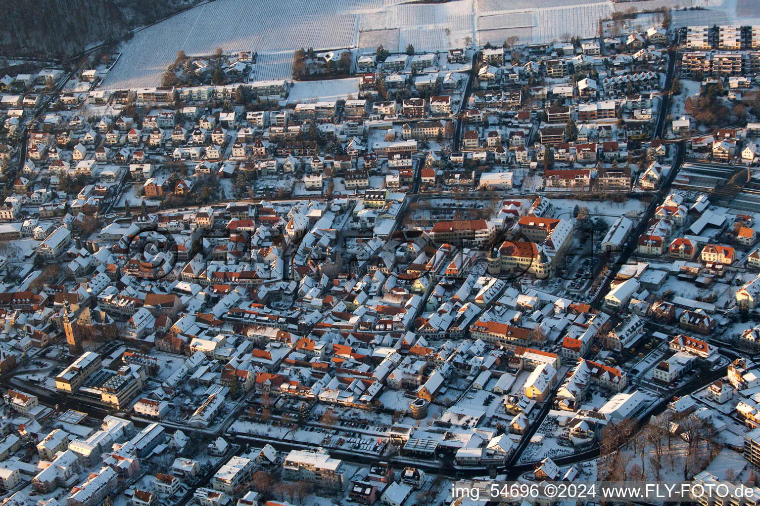 Aerial photograpy of Bad Bergzabern in the state Rhineland-Palatinate, Germany