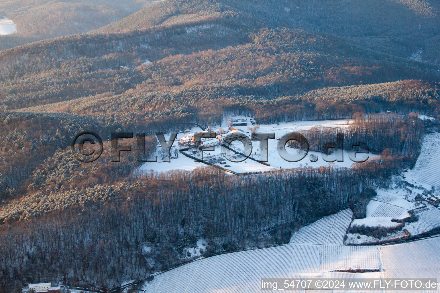 Bird's eye view of Bad Bergzabern in the state Rhineland-Palatinate, Germany