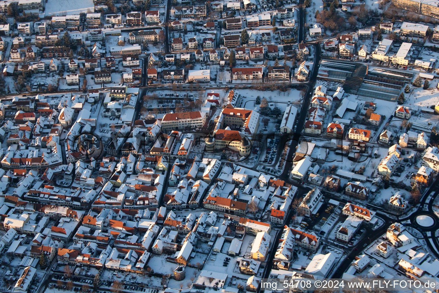 Bad Bergzabern in the state Rhineland-Palatinate, Germany viewn from the air