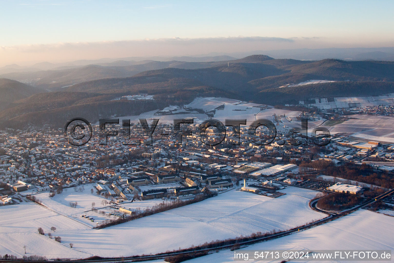 Drone image of Bad Bergzabern in the state Rhineland-Palatinate, Germany