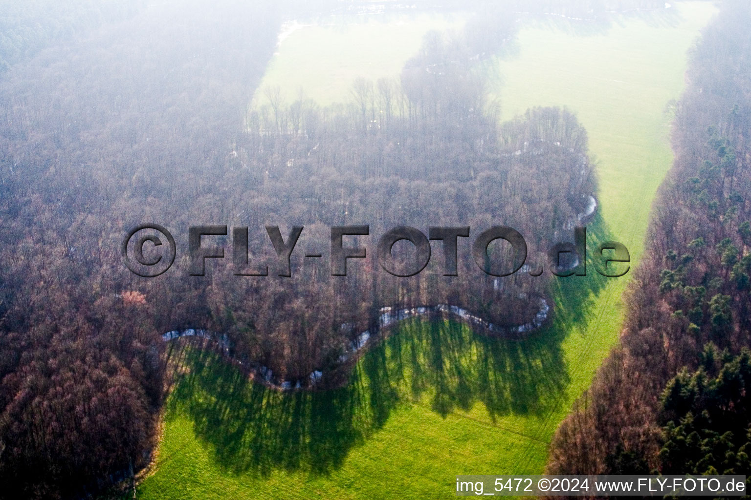 Otterbach Valley in Kandel in the state Rhineland-Palatinate, Germany seen from above