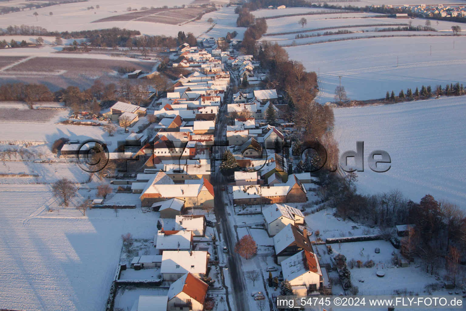 Vollmersweiler in the state Rhineland-Palatinate, Germany from a drone