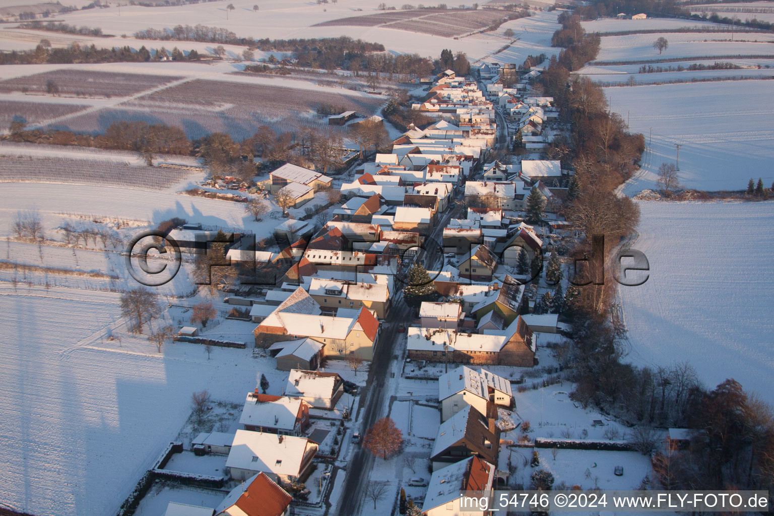 Vollmersweiler in the state Rhineland-Palatinate, Germany seen from a drone