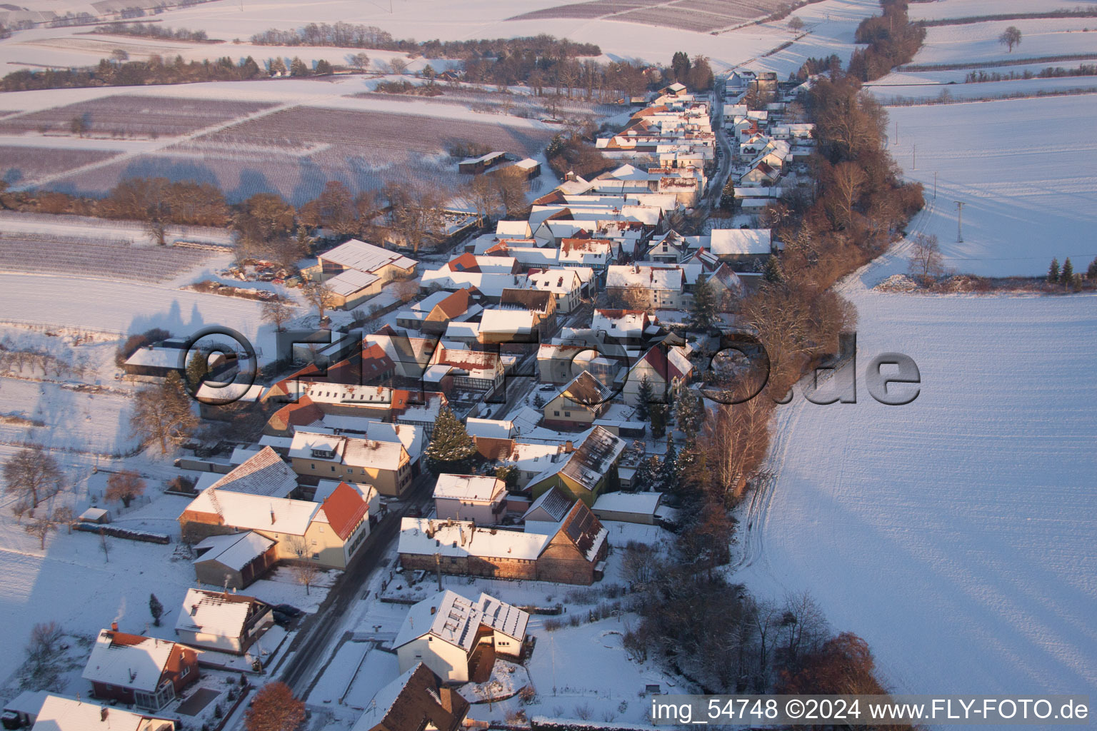 Aerial photograpy of Vollmersweiler in the state Rhineland-Palatinate, Germany