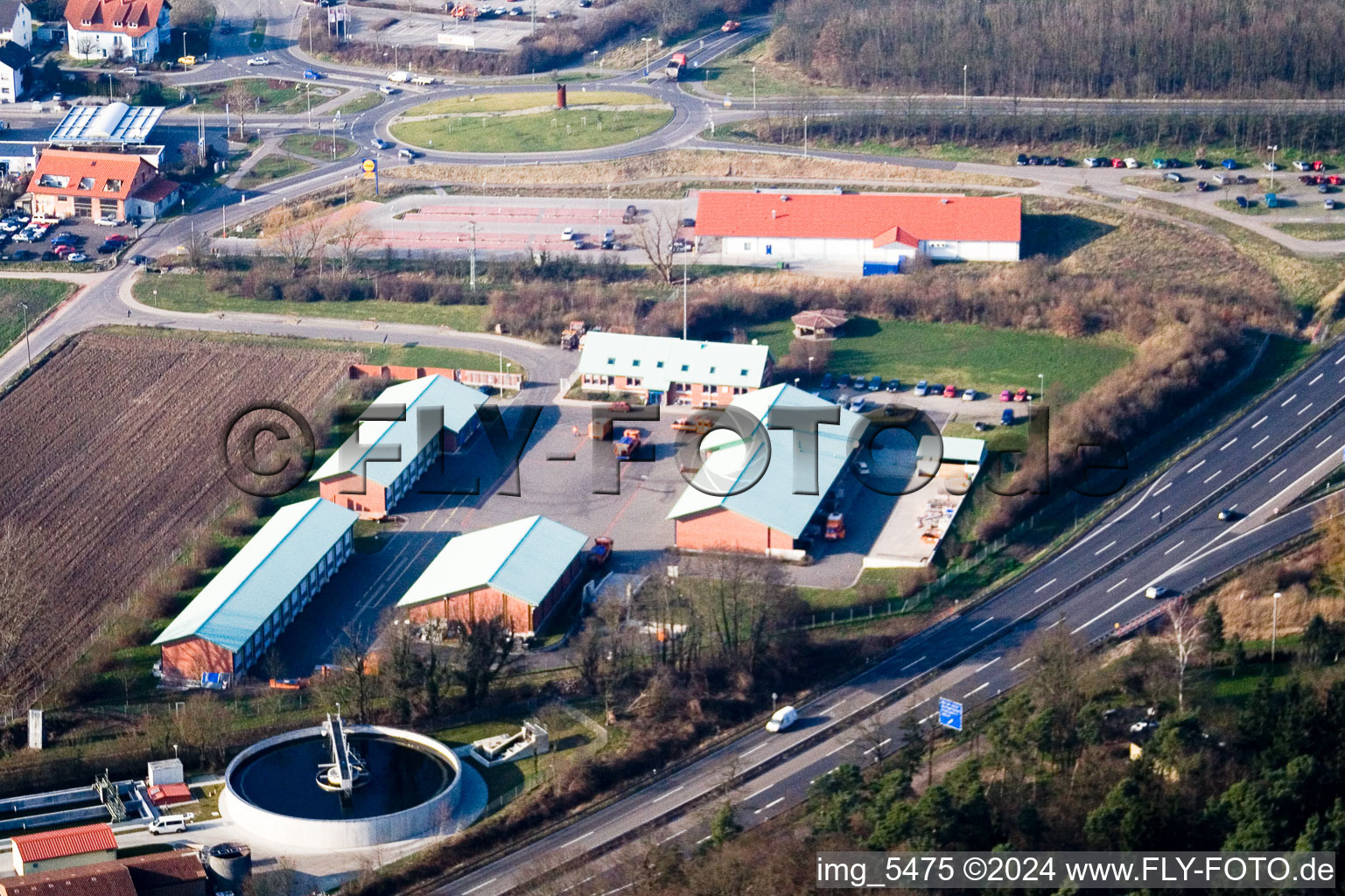 Motorway maintenance department in Kandel in the state Rhineland-Palatinate, Germany out of the air