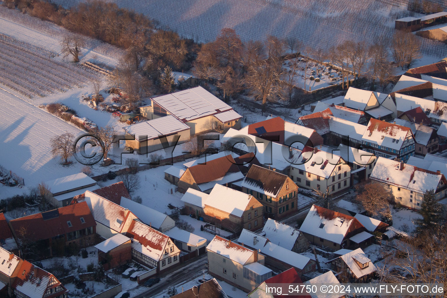 Oblique view of Vollmersweiler in the state Rhineland-Palatinate, Germany