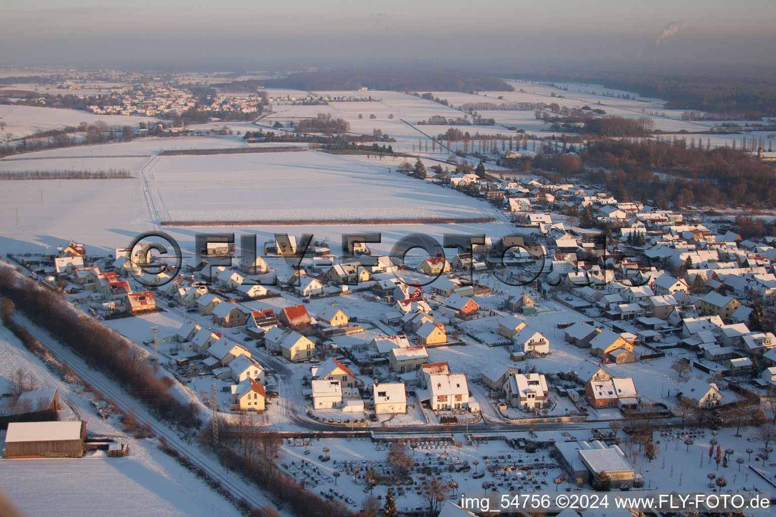 Drone recording of District Schaidt in Wörth am Rhein in the state Rhineland-Palatinate, Germany