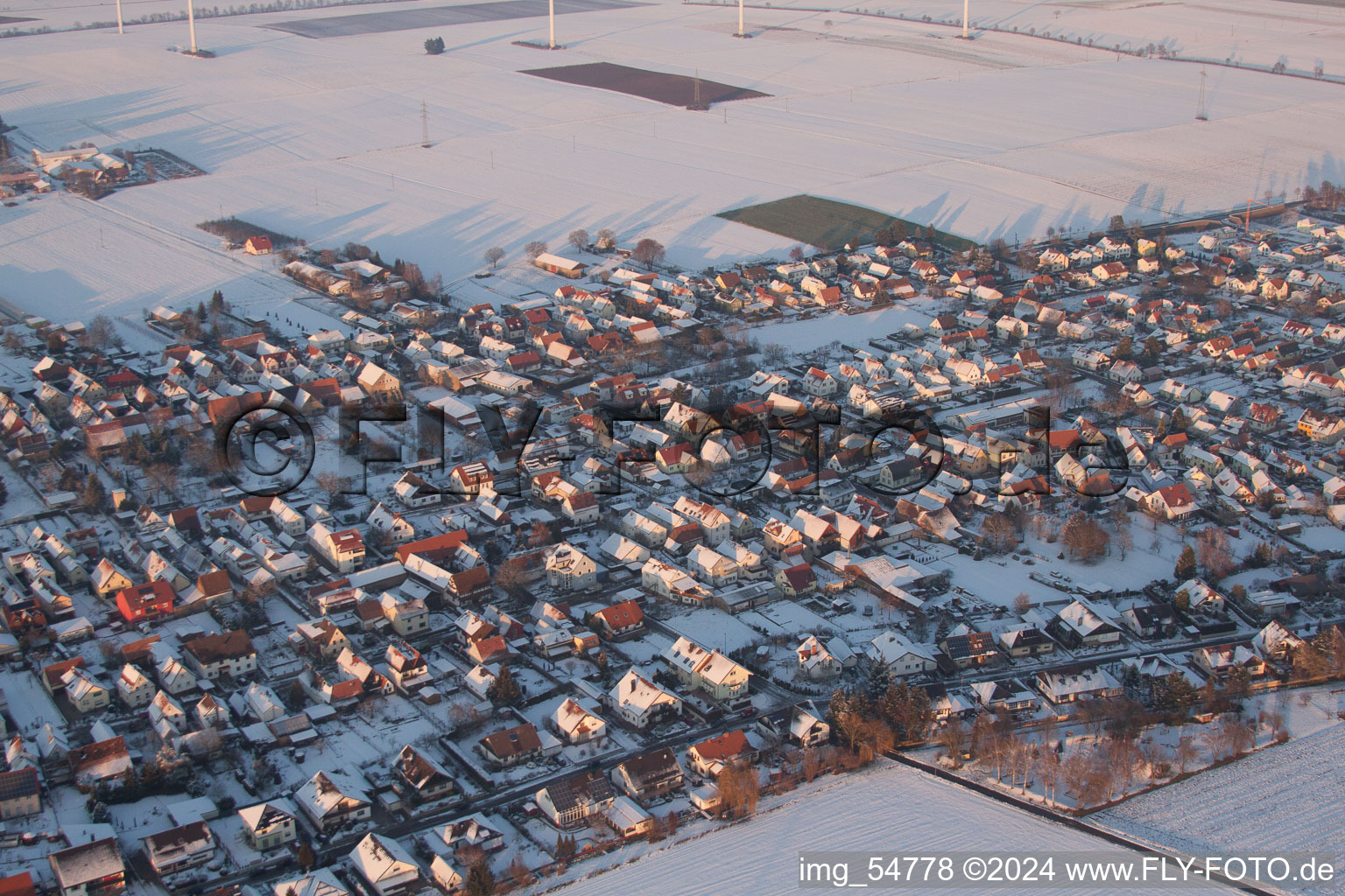 Minfeld in the state Rhineland-Palatinate, Germany out of the air