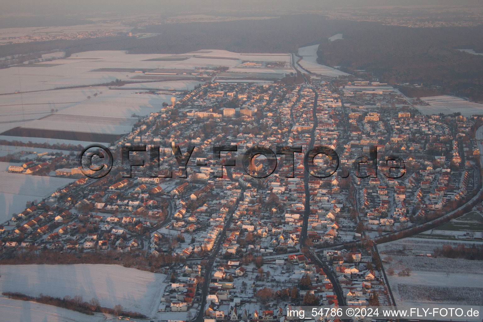 Kandel in the state Rhineland-Palatinate, Germany seen from above