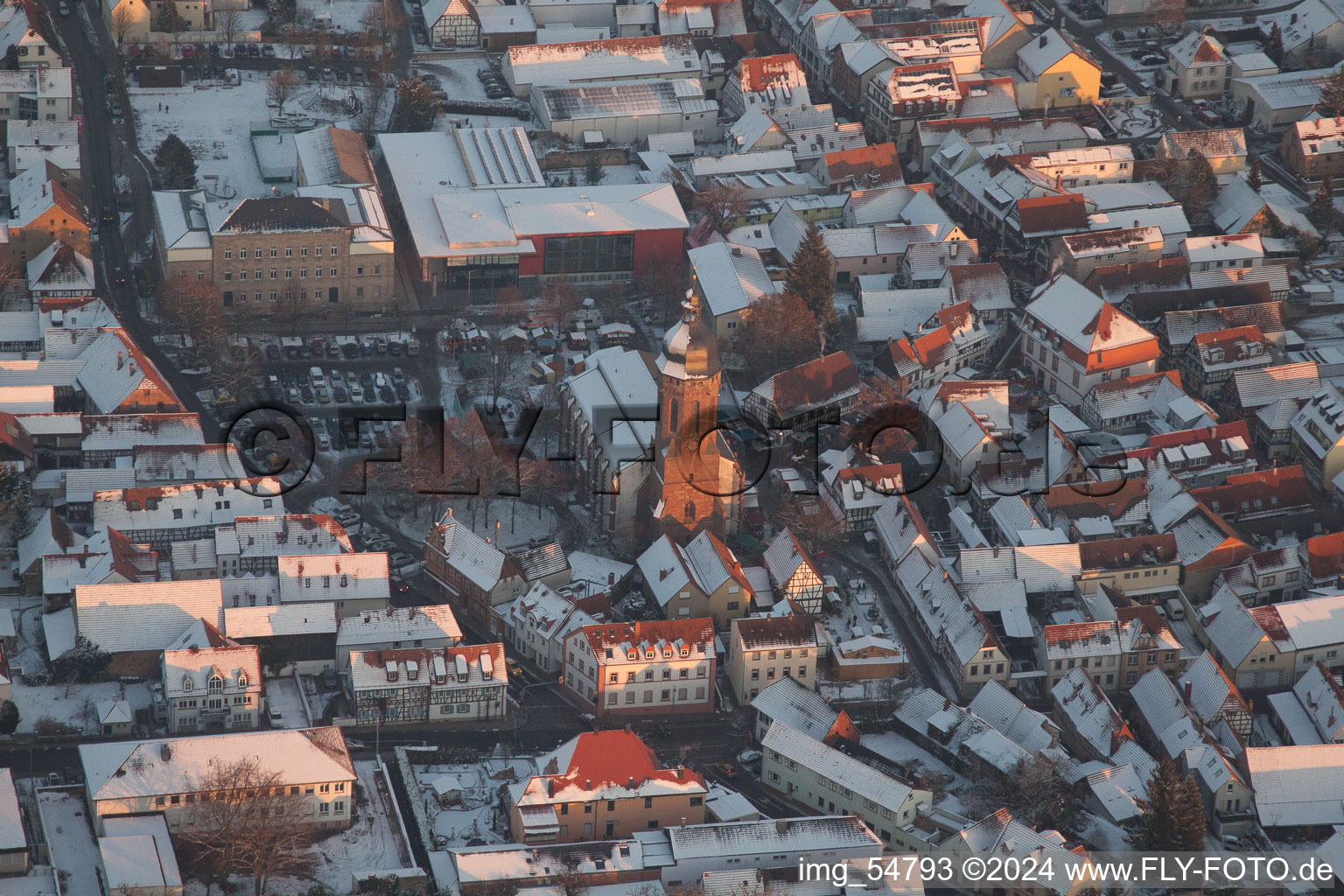 Kandel in the state Rhineland-Palatinate, Germany from the plane