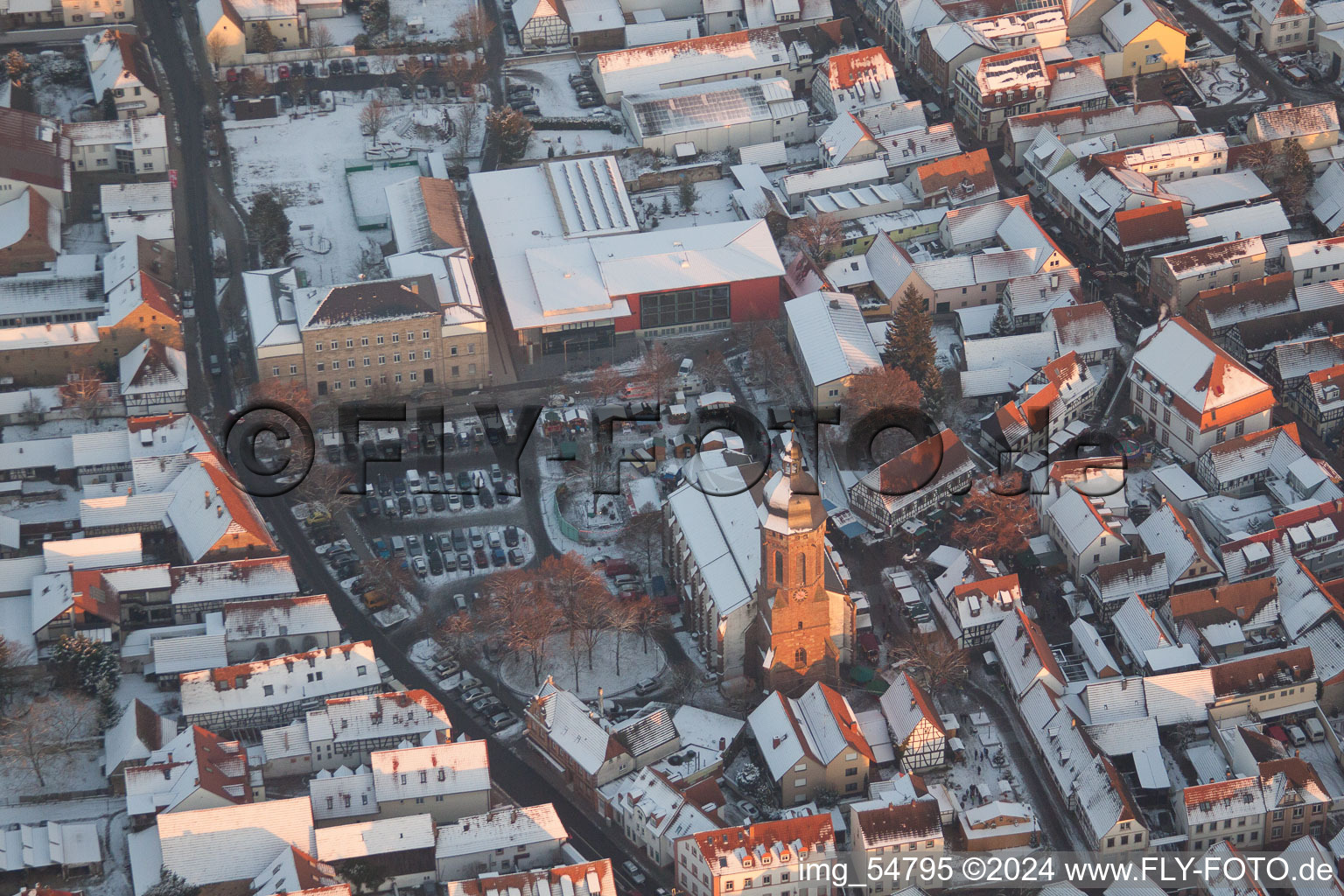 Bird's eye view of Kandel in the state Rhineland-Palatinate, Germany