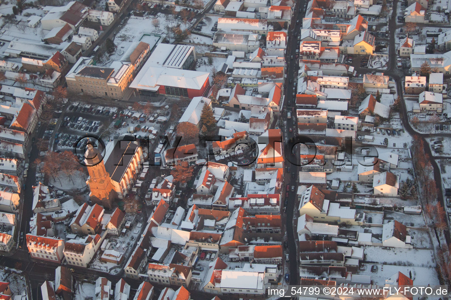 Drone recording of Kandel in the state Rhineland-Palatinate, Germany