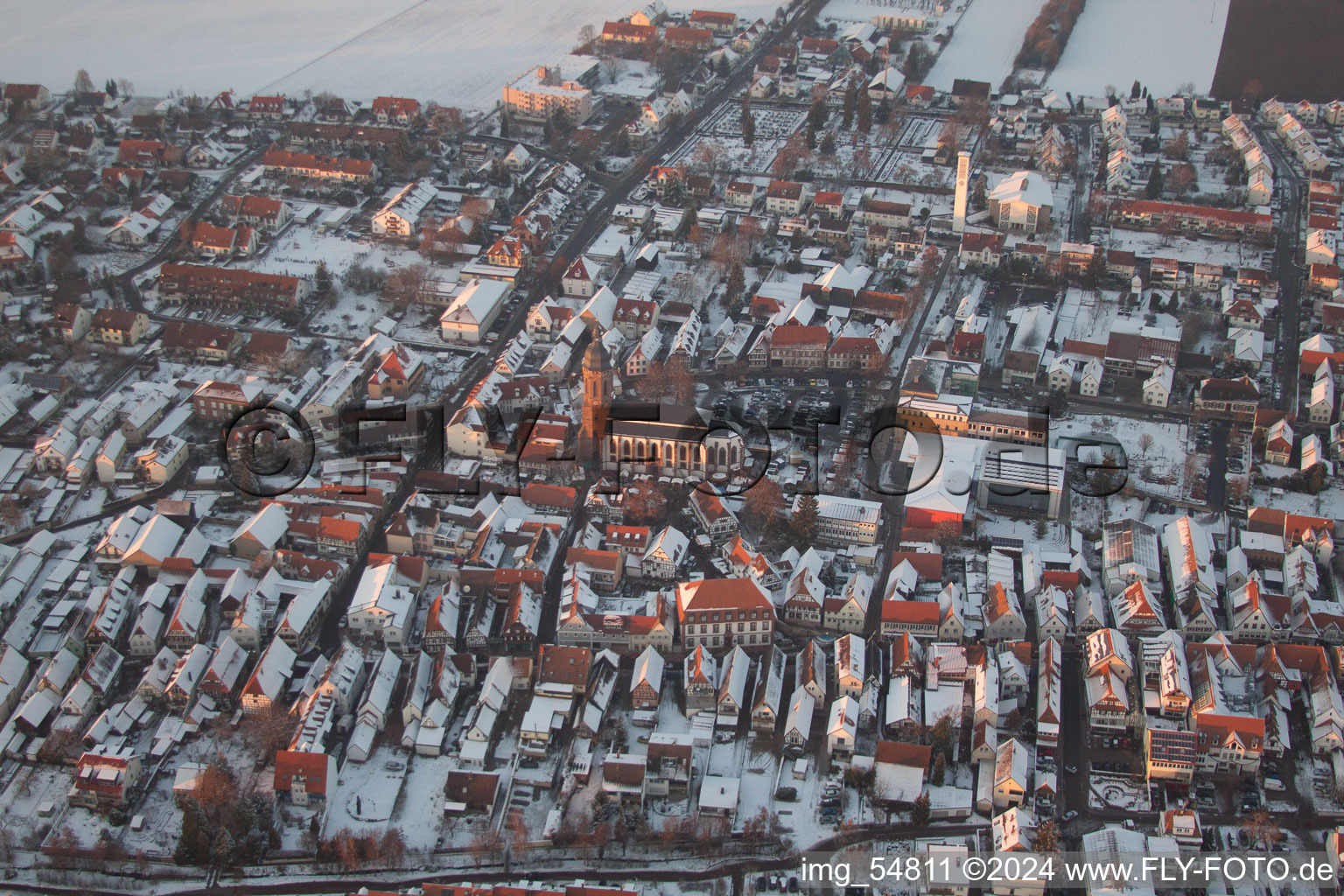 Kandel in the state Rhineland-Palatinate, Germany from above