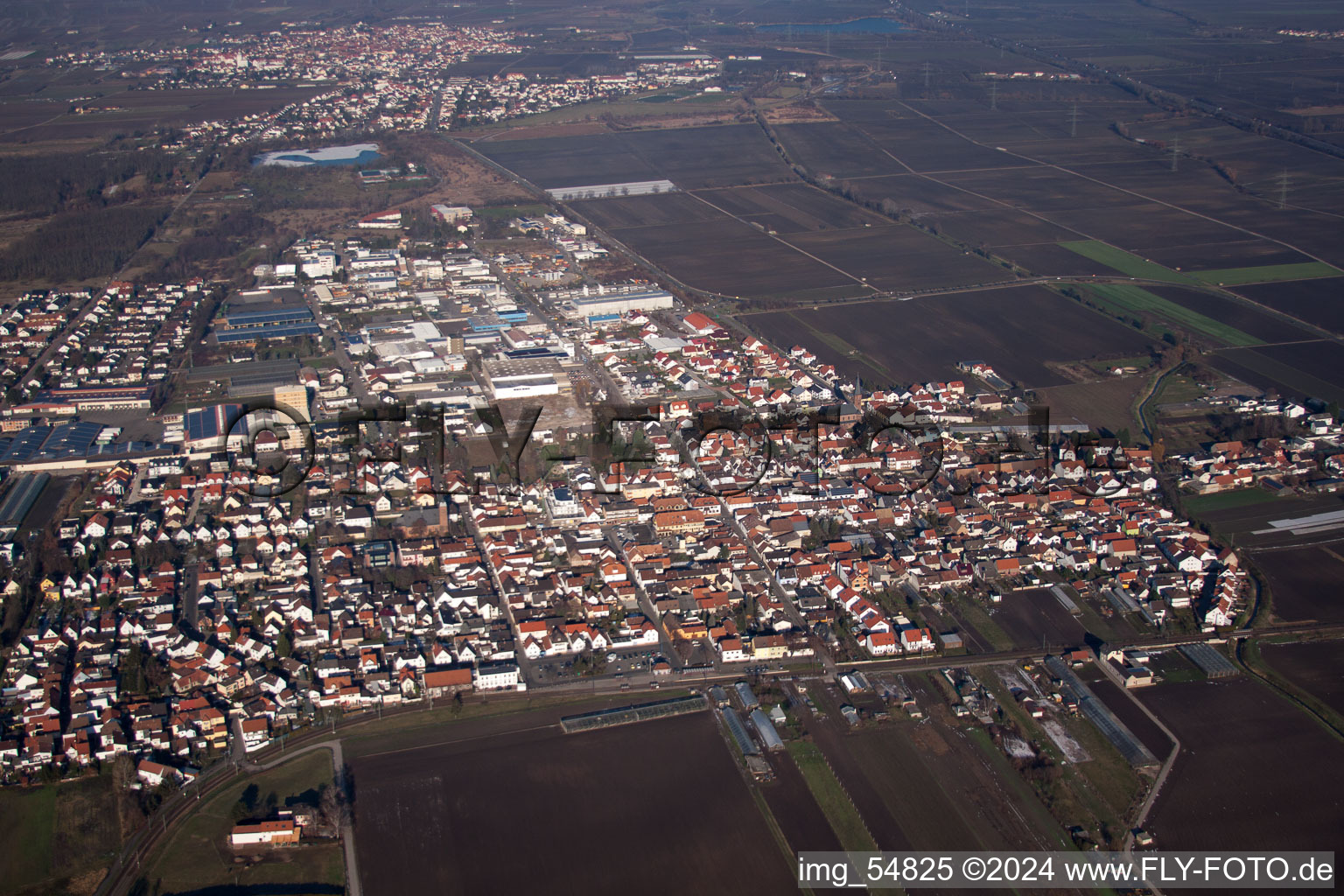 Fußgönheim in the state Rhineland-Palatinate, Germany out of the air