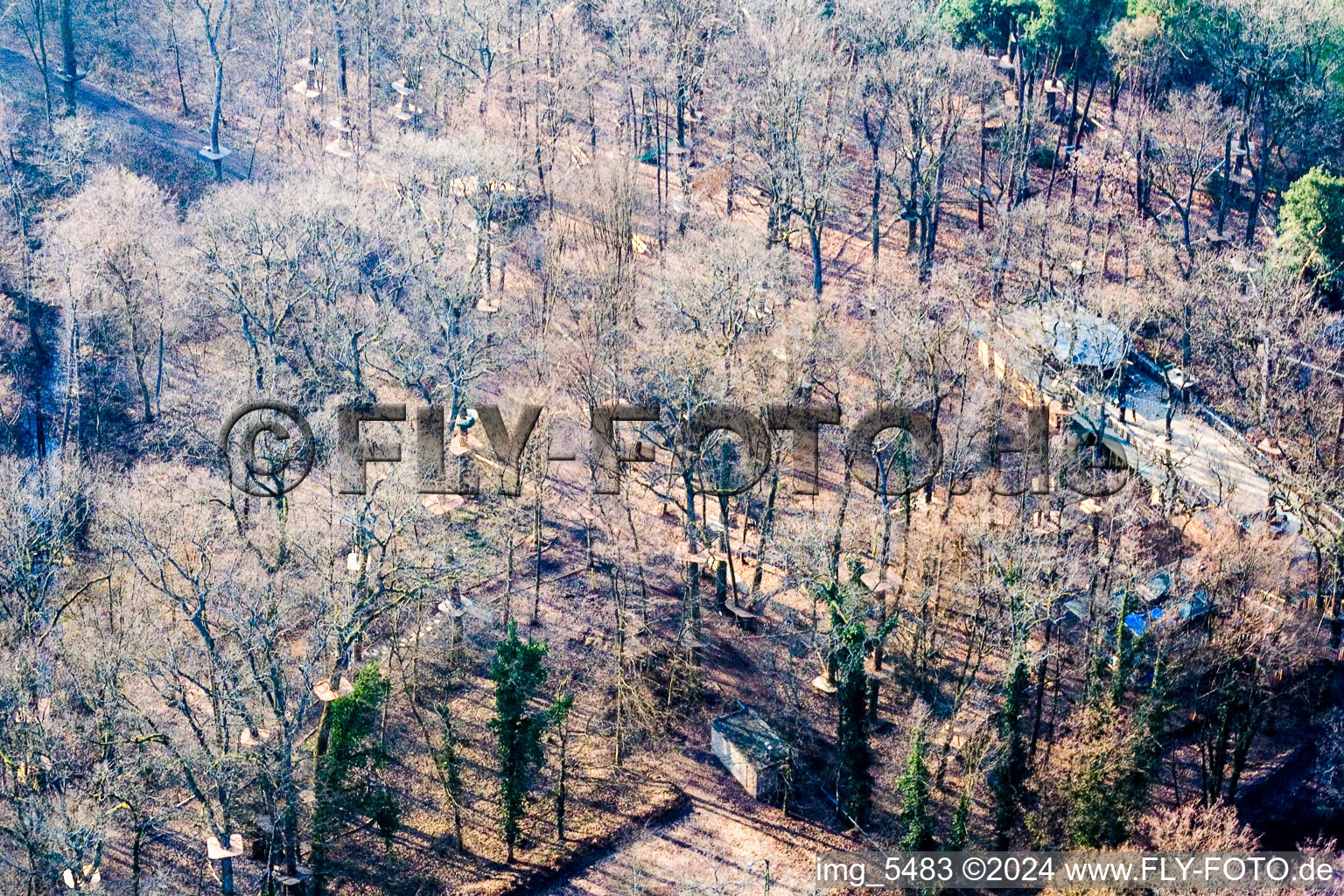 Aerial view of Adventure Park in Kandel in the state Rhineland-Palatinate, Germany