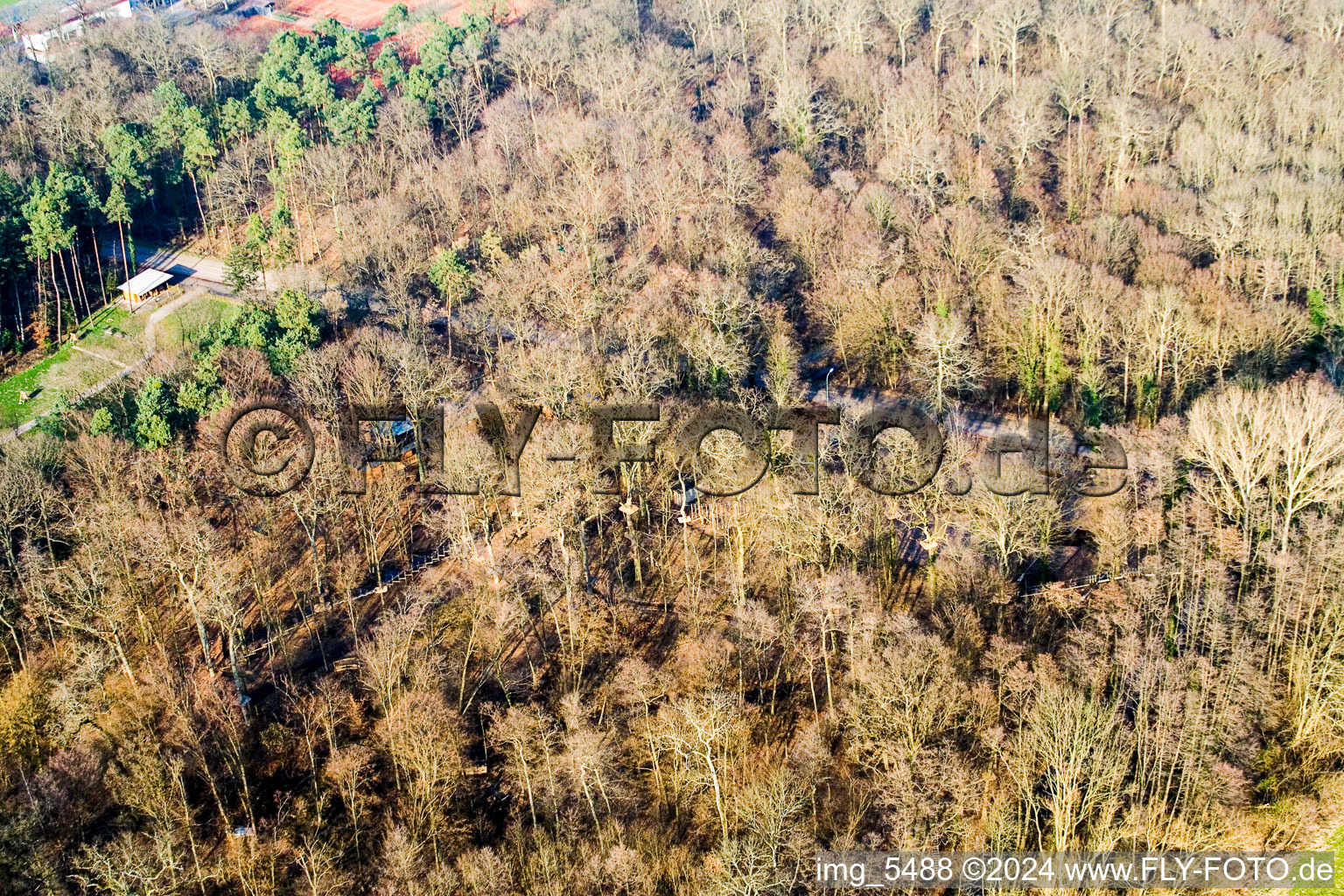 Adventure Park in Kandel in the state Rhineland-Palatinate, Germany from above