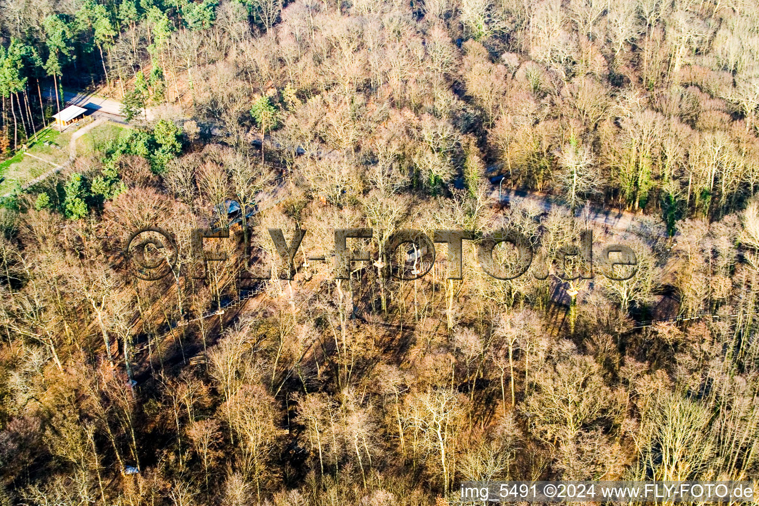 Adventure Park in Kandel in the state Rhineland-Palatinate, Germany seen from above