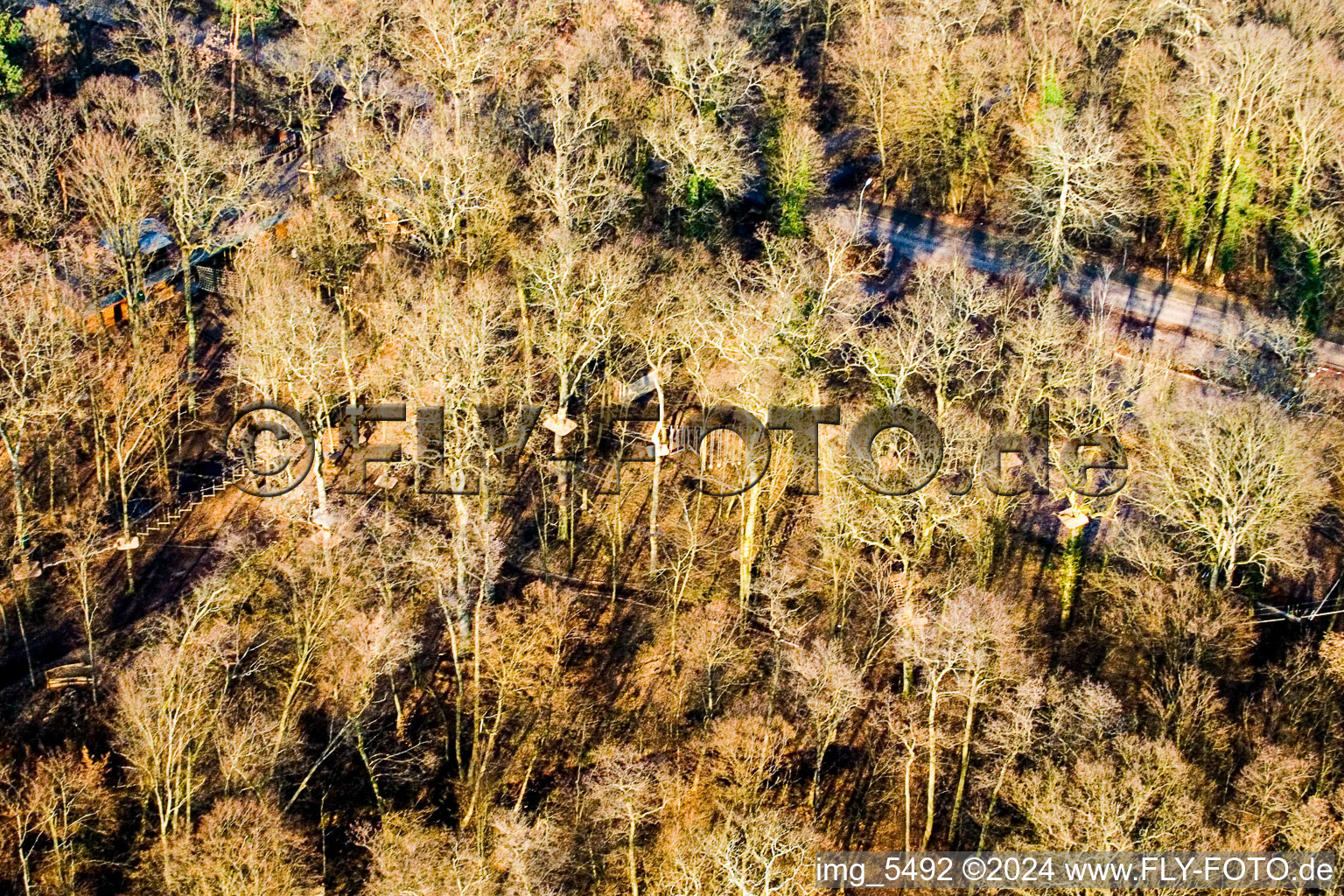 Adventure Park in Kandel in the state Rhineland-Palatinate, Germany from the plane