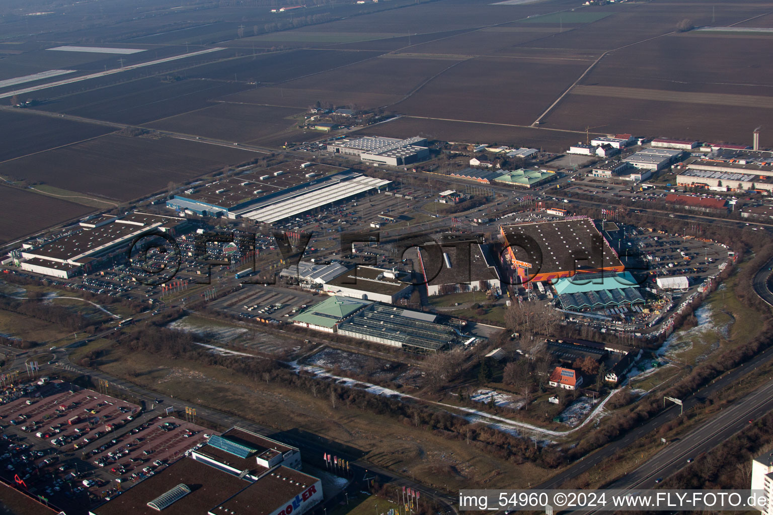 District Oggersheim in Ludwigshafen am Rhein in the state Rhineland-Palatinate, Germany from a drone