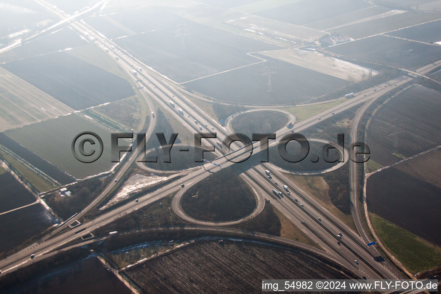 AK-A61/A650 in the district Ruchheim in Ludwigshafen am Rhein in the state Rhineland-Palatinate, Germany