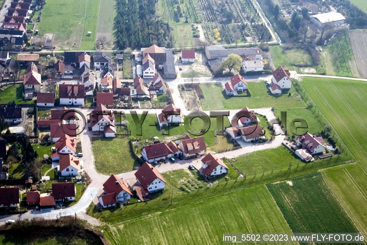 New development area W in Freckenfeld in the state Rhineland-Palatinate, Germany