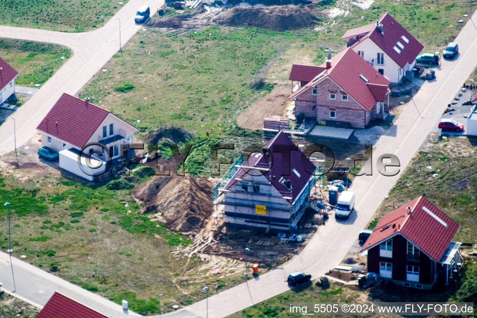 Drone recording of New development area NO in the district Schaidt in Wörth am Rhein in the state Rhineland-Palatinate, Germany