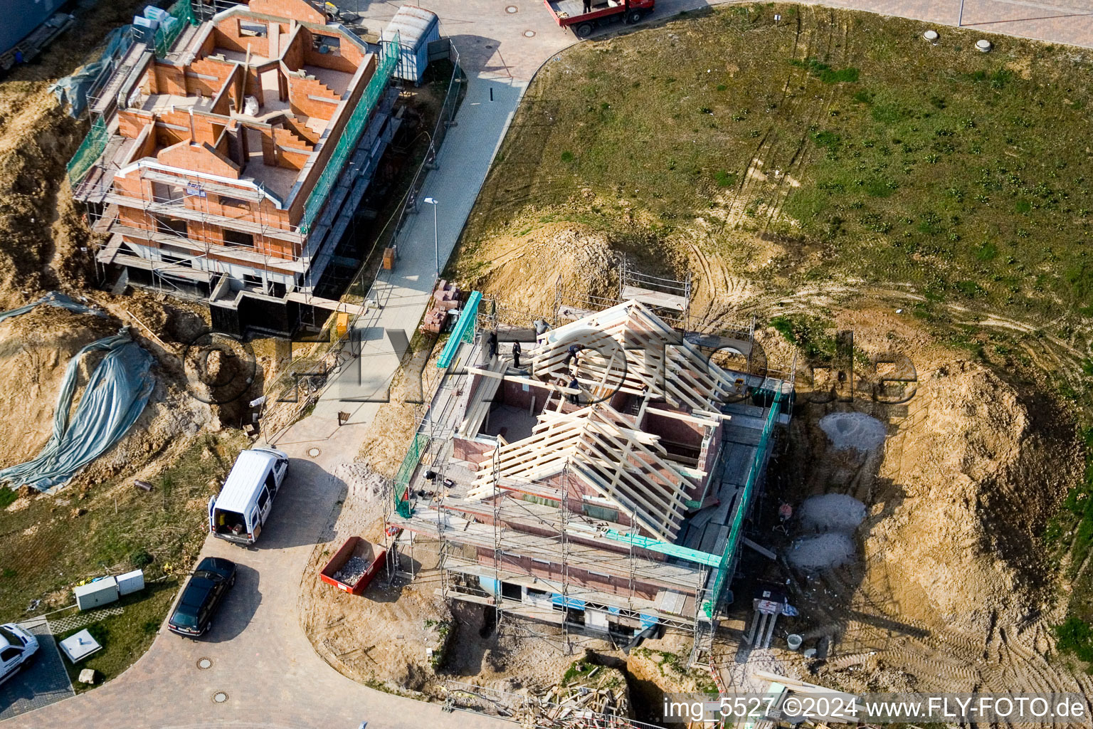 Drone recording of New development area NO in the district Schaidt in Wörth am Rhein in the state Rhineland-Palatinate, Germany