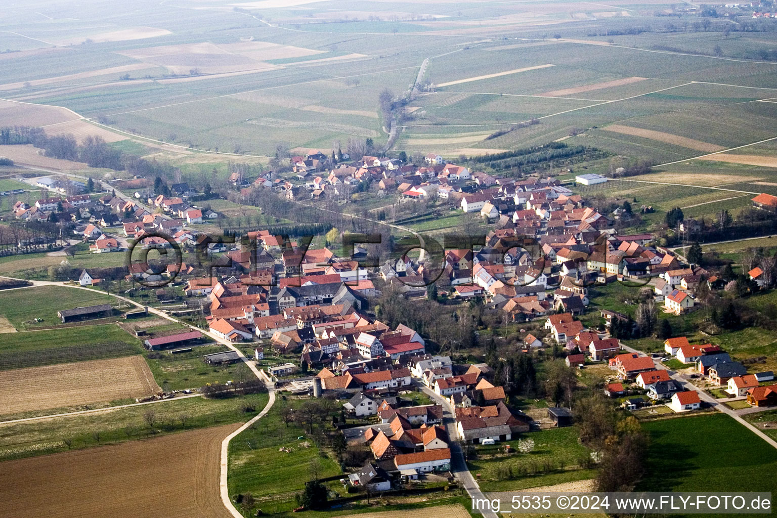 Dierbach in the state Rhineland-Palatinate, Germany seen from above